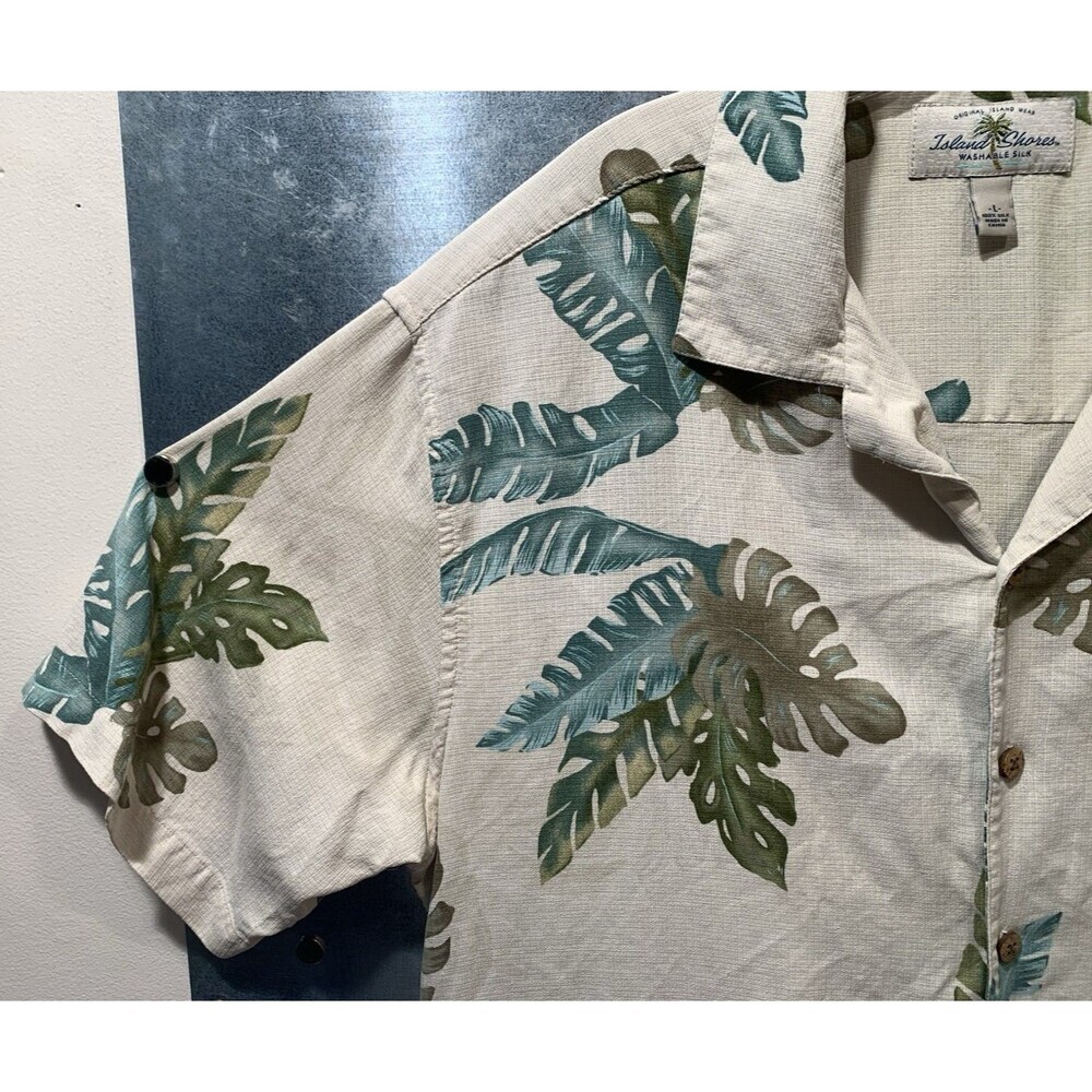 Island Shores Hawaiian Shirt Mens Large 100% Washable Silk Button Up Large - Picture 5 of 16